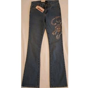 California Krush Girl Jeans Sequin Panther Size 3